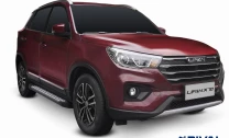 Пороги на автомобиль (подножки) "Bmw-Style круг" Rival для Lifan X70 2017-н.в., 173 см, 2 шт., алюминий, D173AL.3305.1