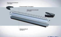 Пороги на автомобиль (подножки) "Bmw-Style круг" Rival для Lifan X70 2017-н.в., 173 см, 2 шт., алюминий, D173AL.3305.1