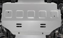 Защита радиатора Rival для Haval H5 III поколение АКПП 4WD (V - 2.0) 2024-н.в., рынок РФ, алюминий 3 мм, с крепежом, штампованная, 333.2026.1