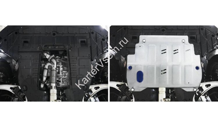 Защита картера и КПП Rival для Infiniti JX 35 2012-2014, штампованная, алюминий 3 мм, с крепежом, 333.2415.2