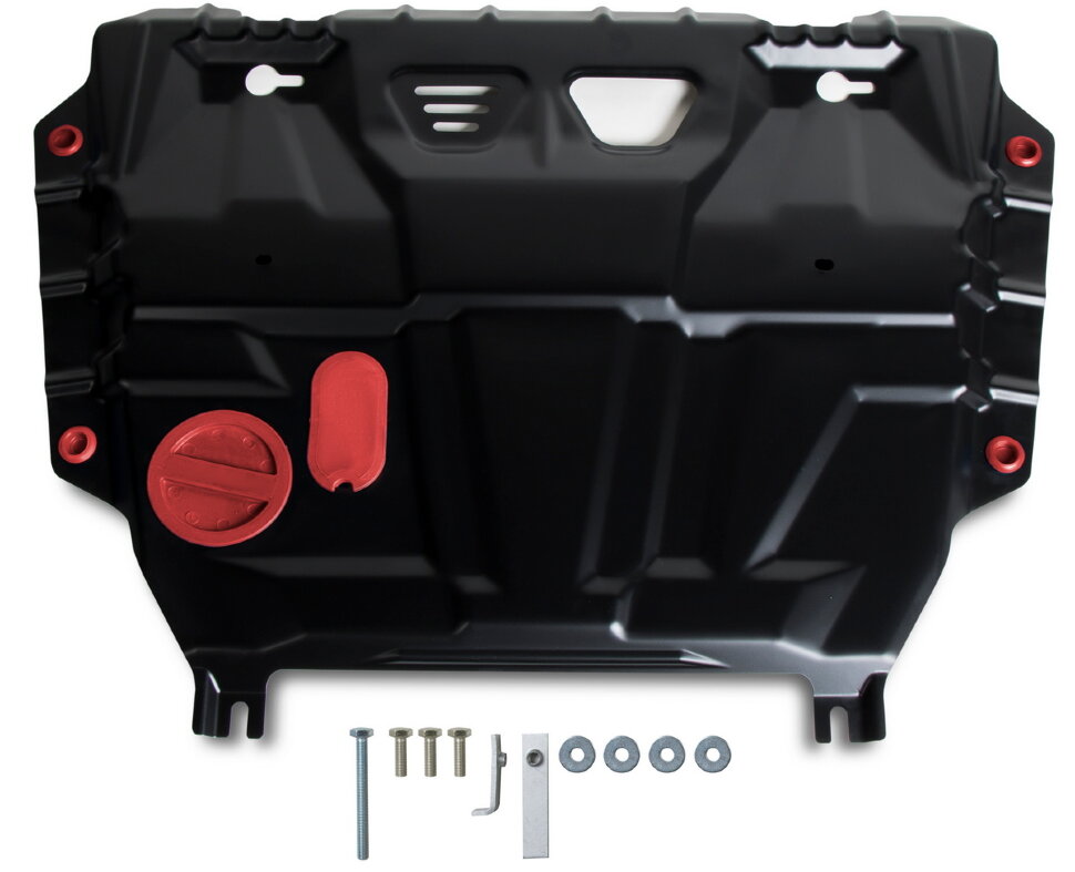 Защита картера и КПП АвтоБроня (увеличенная) для Toyota Corolla E140, E150 2006-2013, штампованная, сталь 1.8 мм, с крепежом, 111.05773.1