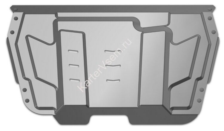 Защита картера и КПП АвтоБроня для Toyota Highlander U40, U50 2010-2020, штампованная, алюминий 3 мм, с крепежом, 333.09519.1