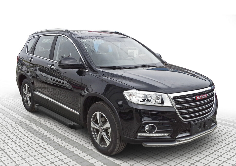 Пороги площадки (подножки) "Black" Rival для Haval H6 2014-2020, 173 см, 2 шт., алюминий, F173ALB.9402.1 купить недорого