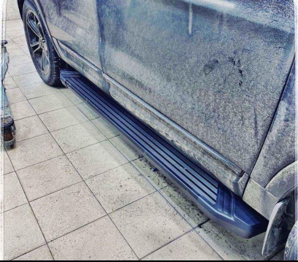 Пороги площадки (подножки) "Black" Rival для Kia Soul II рестайлинг 2017-2019, 173 см, 2 шт., алюминий, F173ALB.2804.1 с инструкцией и сертификатом
