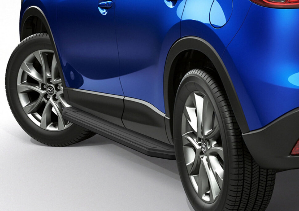 Пороги площадки (подножки) "Premium-Black" Rival для Mazda CX-5 I 2011-2017, 173 см, 2 шт., алюминий, A173ALB.3801.3 с доставкой по всей России