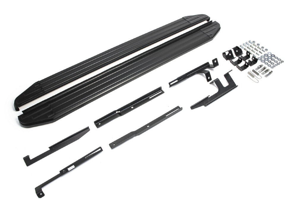 Пороги площадки (подножки) "Premium-Black" Rival для Mazda CX-5 I 2011-2017, 173 см, 2 шт., алюминий, A173ALB.3801.3 с инструкцией и сертификатом