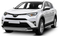 Защита переднего бампера d57+d42 Rival для Toyota RAV4 CA40 рестайлинг 2015-2019, нерж. сталь, R.5718.001