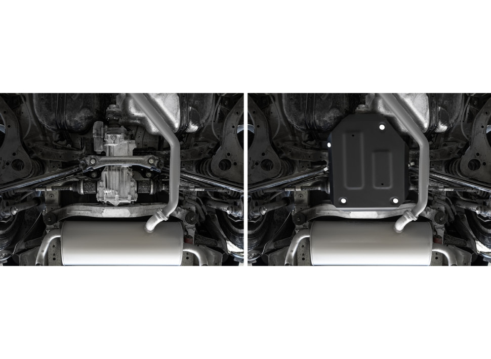 Защита редуктора АвтоБроня для Haval H3 РКПП 4WD (V - 1.5) 2024-н.в., штампованная, сталь 1.5 мм, с крепежом, 111.09430.1