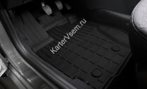 Коврики в салон автомобиля Rival для Nissan Terrano III поколение рестайлинг (передний и полный привод) 2017-н.в., литьевой полиуретан, с крепежом, 5 частей, 64701003