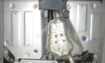 Защита топливного бака Rival для Audi Q5 II 2017-2020, штампованная, алюминий 4 мм, с крепежом, 2 части, 333.0341.1