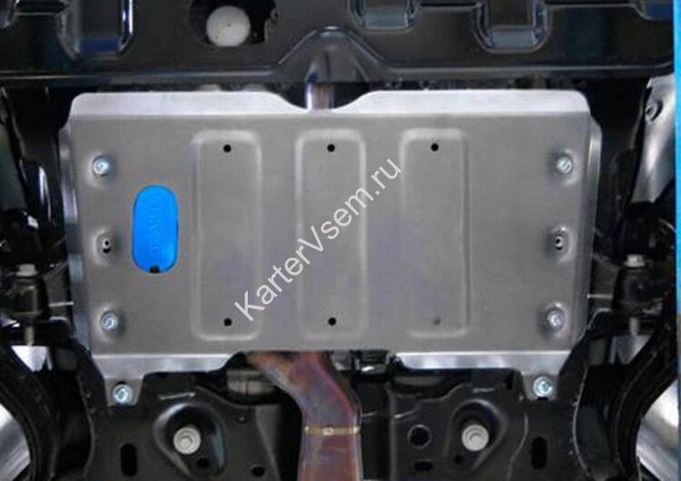 Защита картера и КПП Rival для Ford Explorer V рестайлинг 2015-2019, штампованная, алюминий 4 мм, с крепежом, 333.1848.1