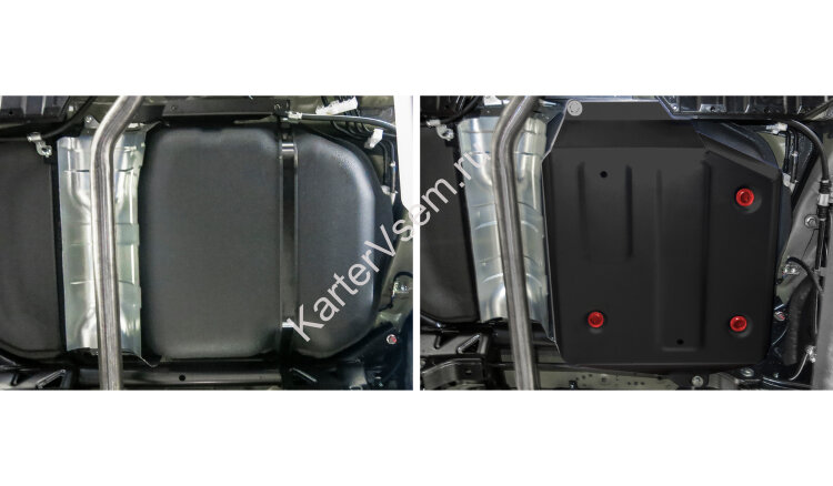 Защита топливного бака АвтоБроня для Mitsubishi ASX FWD 2010-2020 2020-н.в., штампованная, сталь 1.8 мм, с крепежом, 111.04053.1