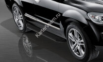 Пороги на автомобиль "Premium-Black" Rival для Hawtai Boliger 2014-2020, 173 см, 2 шт., алюминий, A173ALB.2901.1