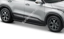 Пороги на автомобиль "Premium-Black" Rival для Kia Soul III 2019-н.в., 180 см, 2 шт., алюминий, A180ALB.2805.1