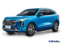 Пороги на автомобиль (подножки) "Premium-Black" Rival для Haval Jolion 2021-н.в., 180 см, 2 шт., алюминий, A180ALB.9404.1
