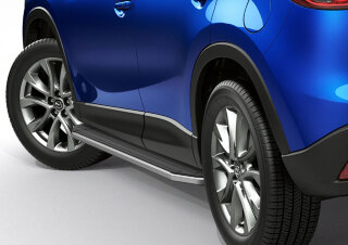 Пороги площадки (подножки) "Premium" Rival для Mazda CX-5 I 2011-2017, 173 см, 2 шт., алюминий, A173ALP.3801.3 высокого качества