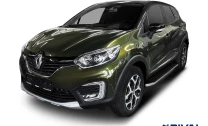 Пороги на автомобиль (подножки) "Premium" Rival для Renault Kaptur 2016-2020, 173 см, 2 шт., алюминий, A173ALP.4703.1