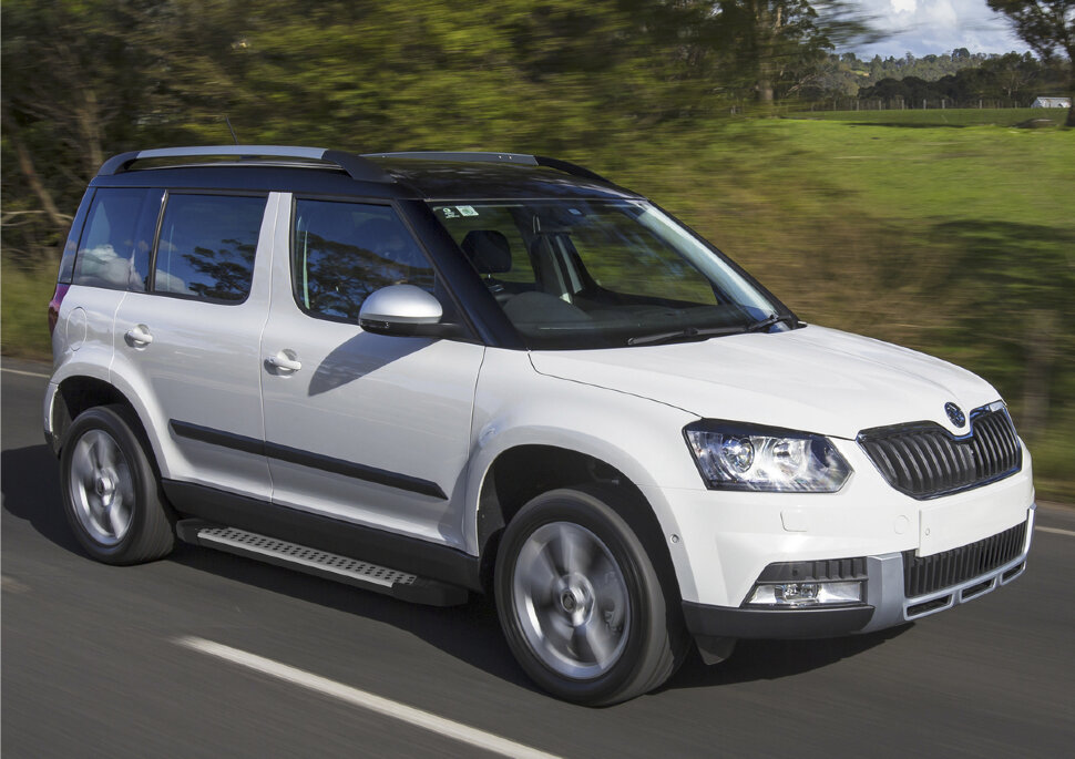 Пороги площадки (подножки) "Bmw-Style круг" Rival для Skoda Yeti 2009-2018, 173 см, 2 шт., алюминий, D173AL.5101.1 купить недорого