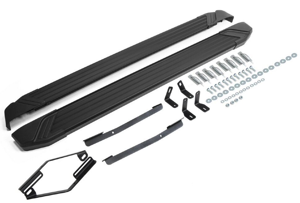 Пороги площадки (подножки) "Black" AutoMax для Hyundai Tucson III 2015-2021, 173 см, 2 шт., алюминий, AMS.F173B.2301.1 с инструкцией и сертификатом