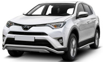 Защита переднего бампера d57 волна Rival для Toyota RAV4 CA40 рестайлинг 2015-2019, нерж. сталь, R.5718.002