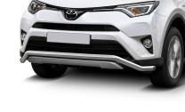 Защита переднего бампера d57 волна Rival для Toyota RAV4 CA40 рестайлинг 2015-2019, нерж. сталь, R.5718.002