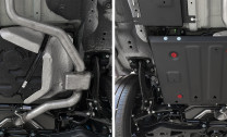 Защита топливного бака АвтоБроня для Soueast DX8S РКПП FWD (V - 1.5) 2022-н.в., штампованная, сталь 1.5 мм, с крепежом, 111.00937.1