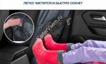 Защитная накидка на спинку сиденья автомобиля (органайзер), с карманами, 69х42 см, ткань оксфорд, цвет графит, AutoFlex