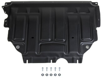 Защита картера и КПП AutoMax для Seat Leon III 2013-2015, сталь 1.4 мм, с крепежом, штампованная, AM.5128.1