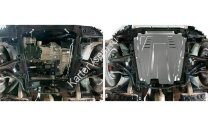 Защита картера и КПП Rival для Nissan Almera G15 2012-2018, штампованная, алюминий 3 мм, с крепежом, 333.6027.1