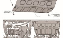Защита картера и КПП Rival для Chery Tiggo 7 2019-2020, алюминий 3 мм, с крепежом, штампованная,  333.0923.1