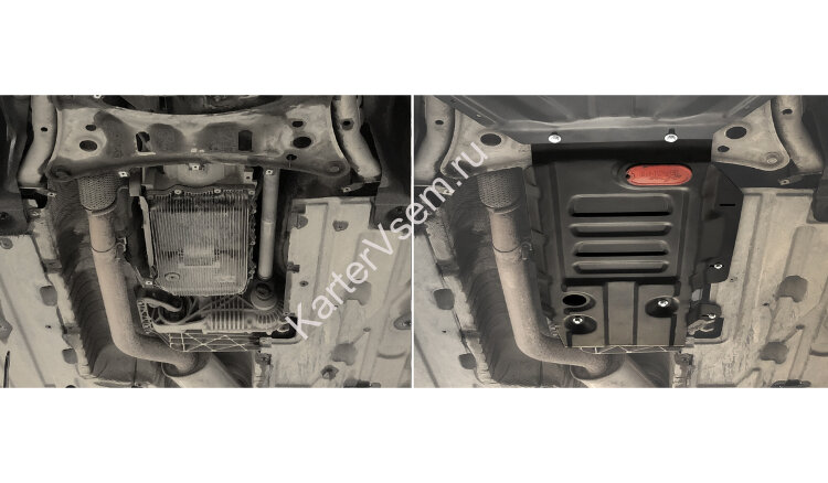 Защита КПП и РК АвтоБроня для BMW X4 F26 (xDrive30d) 2014-2018, штампованная, сталь 1.8 мм, с крепежом, 111.00507.1