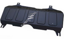 Защита картера и КПП АвтоБроня для Geely Emgrand X7 2013-2018, штампованная, сталь 1.8 мм, с крепежом, 111.01913.1