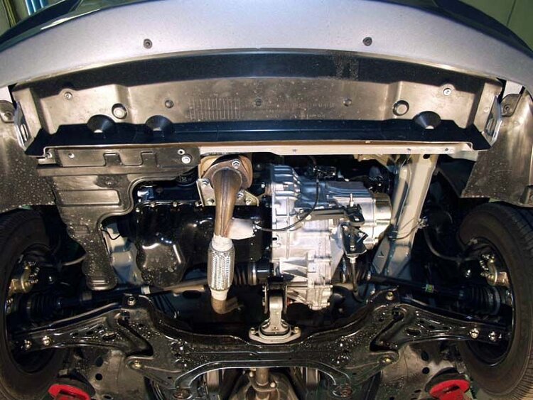 Защита картера и КПП Chevrolet Aveo двигатель 1,2; 1,4  (2003-2006)  арт: 04.0571