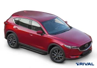 Пороги на автомобиль (подножки) "Black" Rival для Mazda CX-5 II 2017-н.в., 173 см, 2 шт., алюминий, F173ALB.3802.1