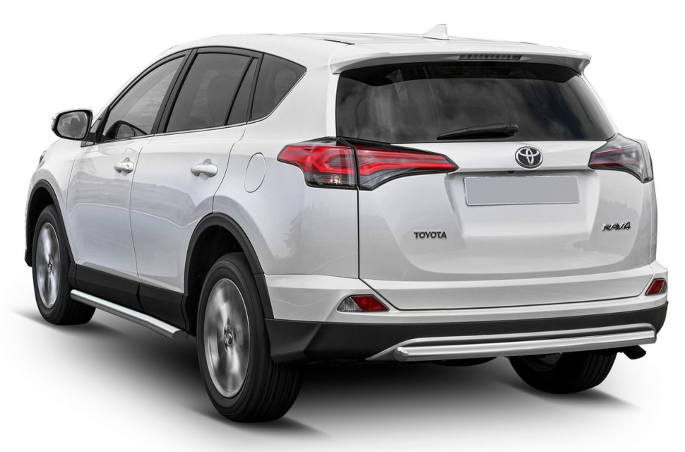 Защита заднего бампера d57 Rival для Toyota RAV4 CA40 рестайлинг 2015-2019, нерж. сталь, R.5718.004