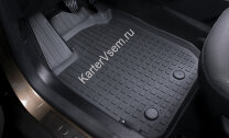 Коврики в салон автомобиля Rival для Renault Duster II поколение (передний и полный привод, без вещевого ящика) 2021-н.в., литьевой полиуретан, с крепежом, 5 частей, 64701004