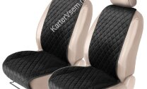 Накидка на сиденье автомобиля из алькантары AutoFlex, универсальная, комплект 2 шт, ромб, цвет черный