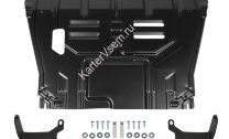 Защита картера и КПП AutoMax для Kia Seltos FWD 2020-н.в., сталь 1.4 мм, с крепежом, штампованная, AM.2850.2