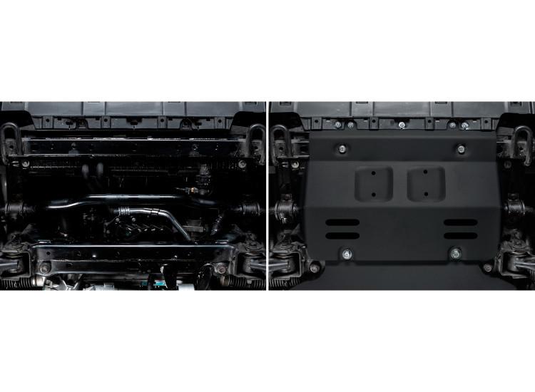 Защита радиатора АвтоБроня для Tank 500 АКПП 4WD (V - 2.0T; 3.0T) 2023-н.в., штампованная, сталь 1.5 мм, с крепежом, 111.04801.1