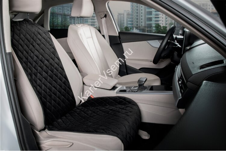 Накидка на сиденье автомобиля из алькантары AutoFlex, универсальная, ромб, цвет черный
