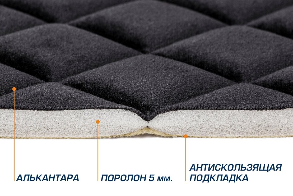 Накидка на сиденье автомобиля из алькантары AutoFlex, универсальная, ромб, цвет черный