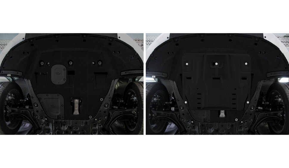 Защита картера и КПП AutoMax для Kia K5 2020-н.в., сталь 1.5 мм, с крепежом, штампованная, AM.2861.1