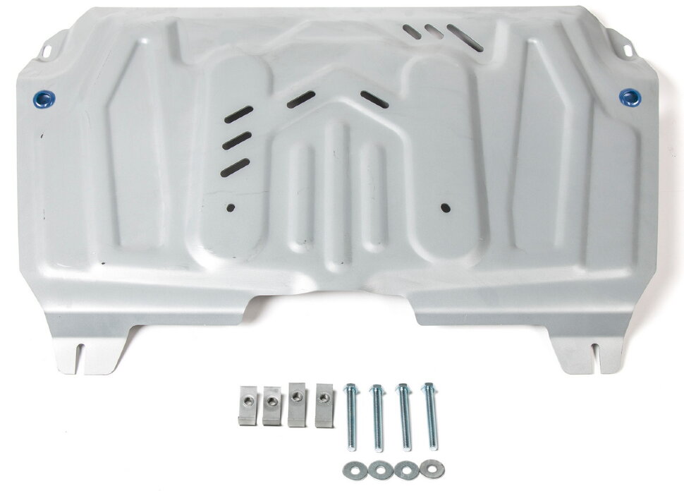 Защита картера и КПП Rival (увеличенная) для Toyota Highlander U40/U50 2010-2020, штампованная, алюминий 3 мм, с крепежом, 333.5781.1