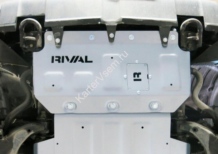 Защита радиатора Rival для Toyota Tundra II 4WD 2007-2018, штампованная, алюминий 6 мм, с крепежом, 2333.9509.1.6