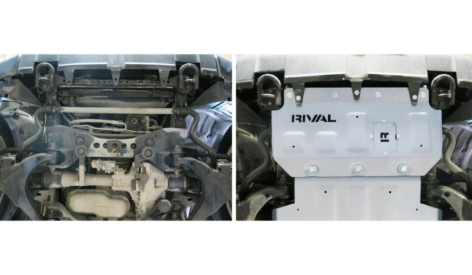 Защита радиатора Rival для Toyota Tundra II 4WD 2007-2018, штампованная, алюминий 6 мм, с крепежом, 2333.9509.1.6