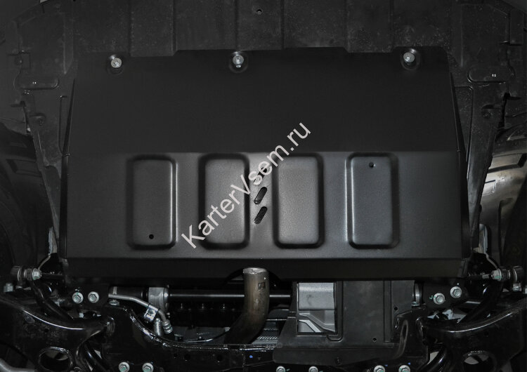 Защита картера и КПП АвтоБроня для Geely Emgrand X7 I рестайлинг 2018-2021, штампованная, сталь 1.8 мм, с крепежом, 111.01918.1