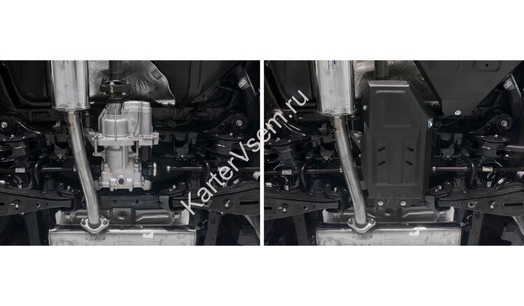 Защита редуктора АвтоБроня для Kia Sportage IV рестайлинг 4WD 2018-2022, штампованная, сталь 1.5 мм, с крепежом, 111.02359.1