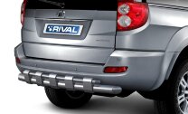 Защита заднего бампера d76+d42 усиленная + комплект крепежа, RIVAL, Great Wall Hover H5 2011-2015