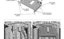 Защита кислородного датчика АвтоБроня для Renault Duster I, II 2015-2021 2021-н.в., алюминий 3 мм, с крепежом, штампованная, 333.04725.3