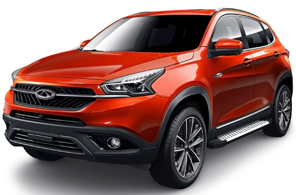 Пороги площадки (подножки) "Bmw-Style круг" Rival для Chery Tiggo 7 2019-2020, 180 см, 2 шт., алюминий, D180AL.0905.1 купить недорого